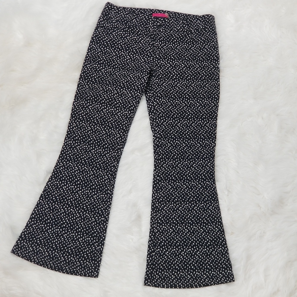 Alice + Olivia Black & White Crop Flare Pants, 10